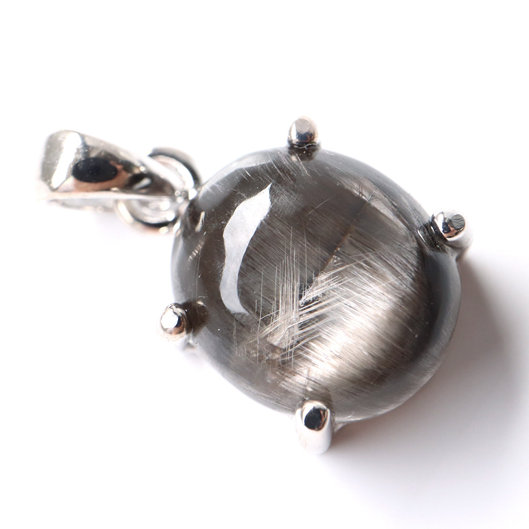 プラチナ ルチルクォーツ ペンダント Silver925 サージカルステンレス製チェーン付き