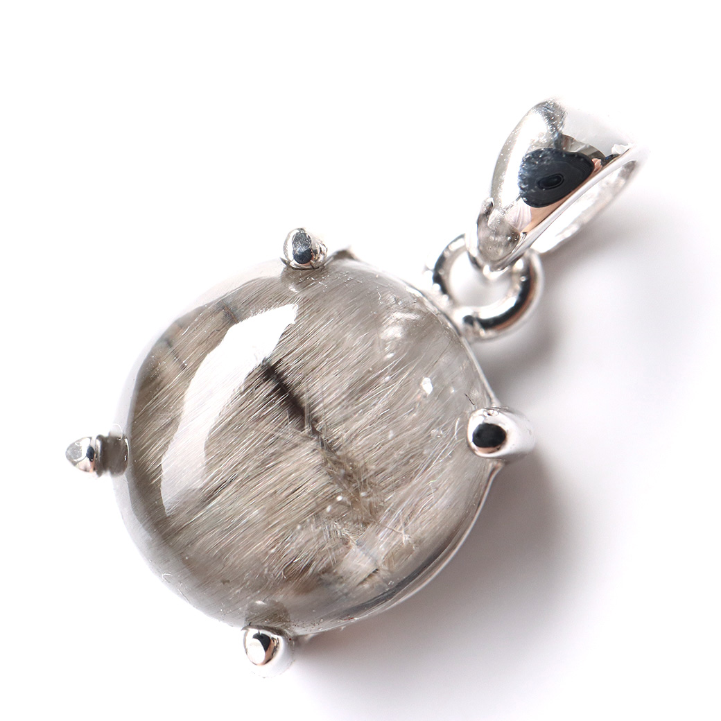 プラチナ ルチルクォーツ ペンダント Silver925 サージカルステンレス製チェーン付き