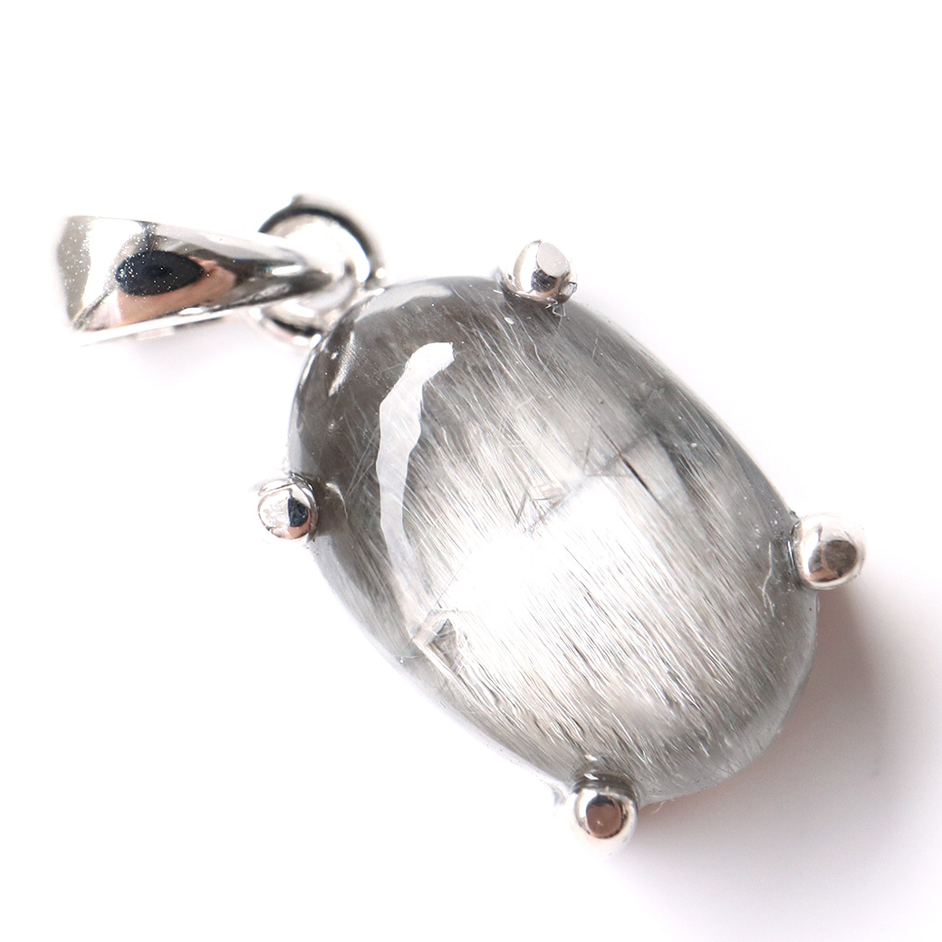 プラチナ ルチルクォーツ ペンダント Silver925 サージカルステンレス製チェーン付き