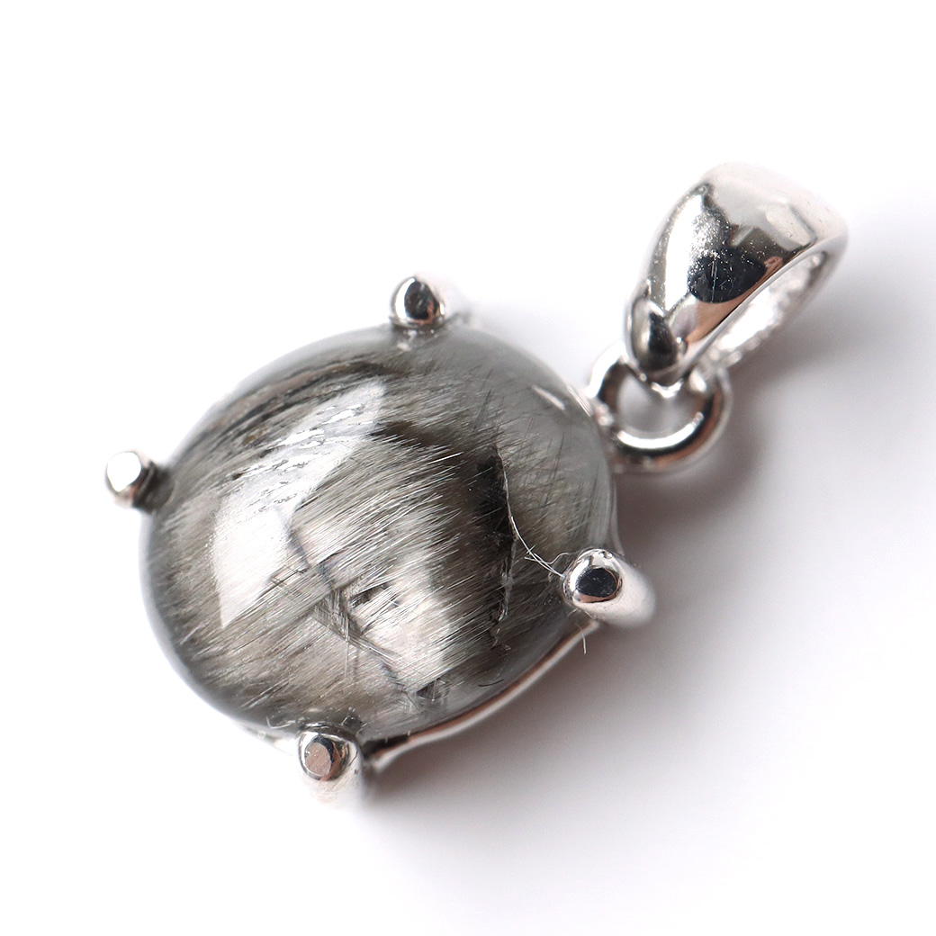 プラチナ ルチルクォーツ ペンダント Silver925 サージカルステンレス製チェーン付き