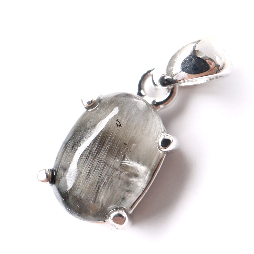 プラチナ ルチルクォーツ ペンダント Silver925 サージカルステンレス製チェーン付き