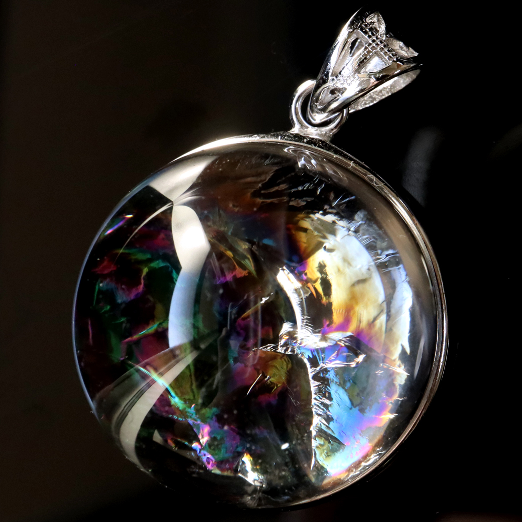 アイリスクォーツ ネックレス AAAランク 虹入り 水晶 天然石 ペンダント 高品質 SILVER925 パワーストーン