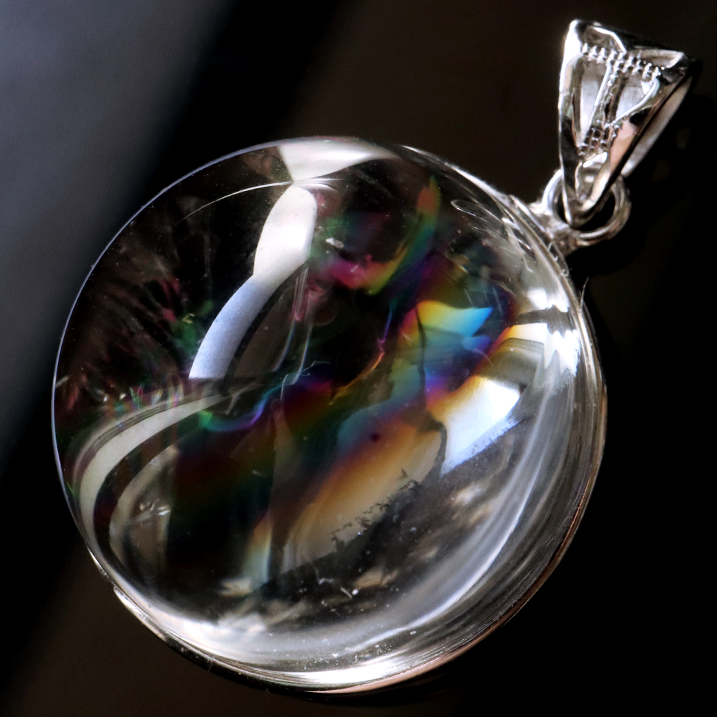 アイリスクォーツ ネックレス AAAランク 虹入り 水晶 天然石 ペンダント 高品質 SILVER925 パワーストーン