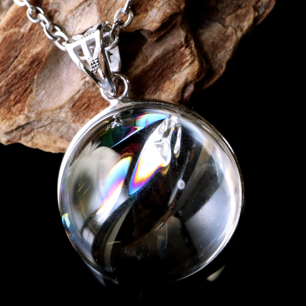 アイリスクォーツ ネックレス AAAランク 虹入り 水晶 天然石 ペンダント 高品質 SILVER925 パワーストーン