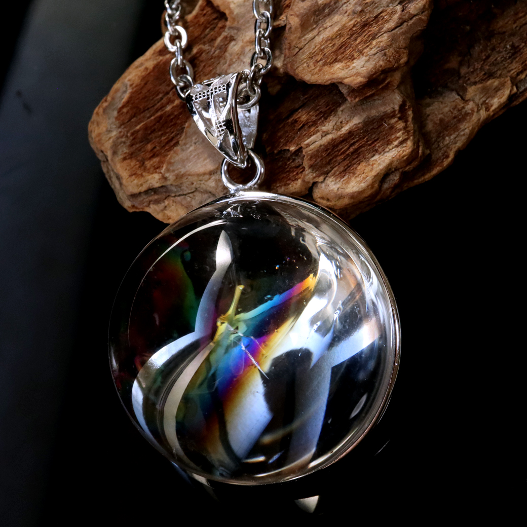 アイリスクォーツ ネックレス AAAランク 虹入り 水晶 天然石 ペンダント 高品質 SILVER925 パワーストーン