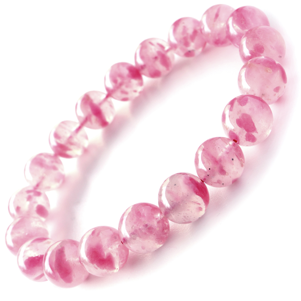 ロードナイト シリカ ブレスレット 11mm 天然石 1点もの パワーストーン ブラジル産 薔薇輝石 水晶