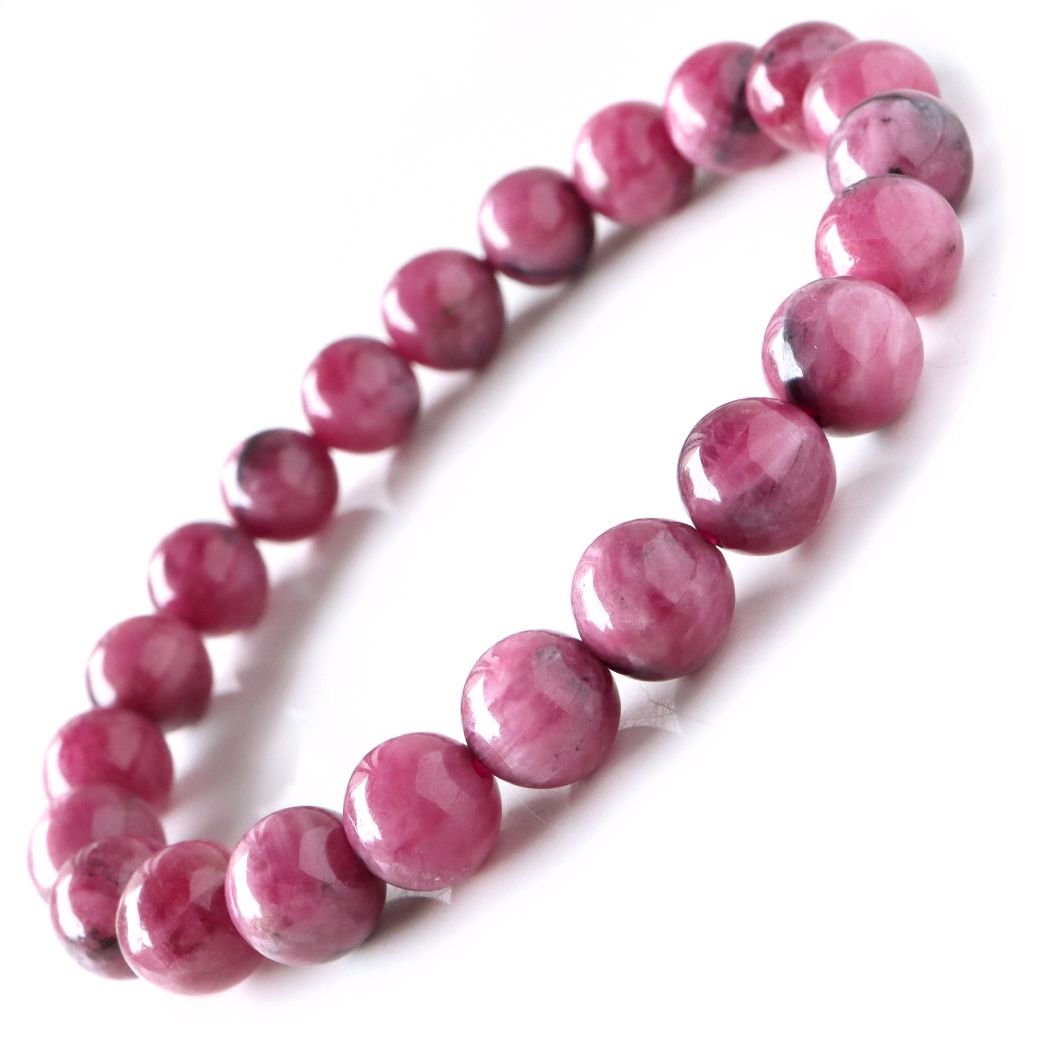 ロードナイト ブレスレット 8mm A＋ランク つやつや 発色良好 ブラジル産 天然石 パワーストーン 贈り物 ギフト父の日 プレゼント