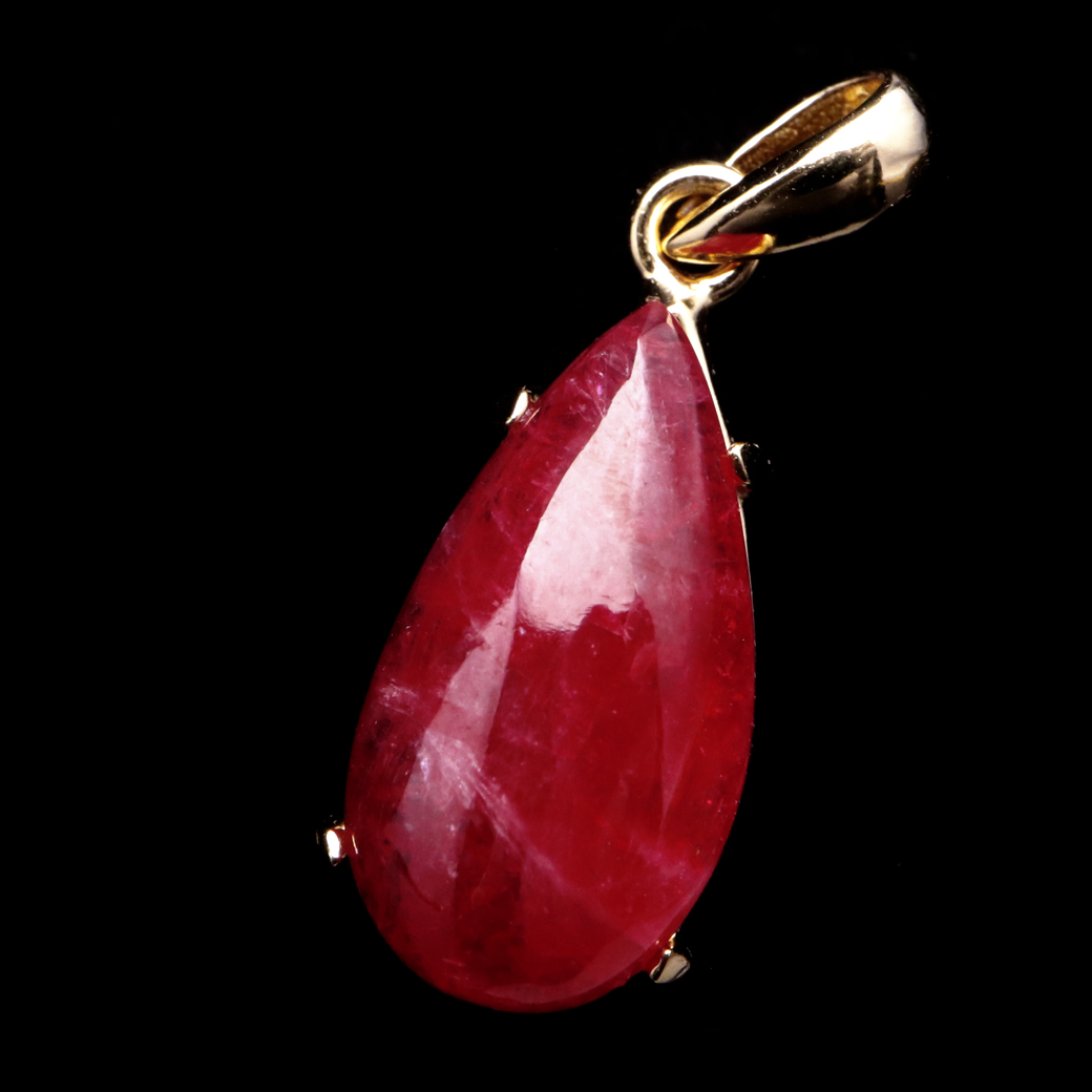 インペリアル ロードナイト ペンダント ドロップ しずく レディース ブラジル産 天然石 ネックレス 1点物