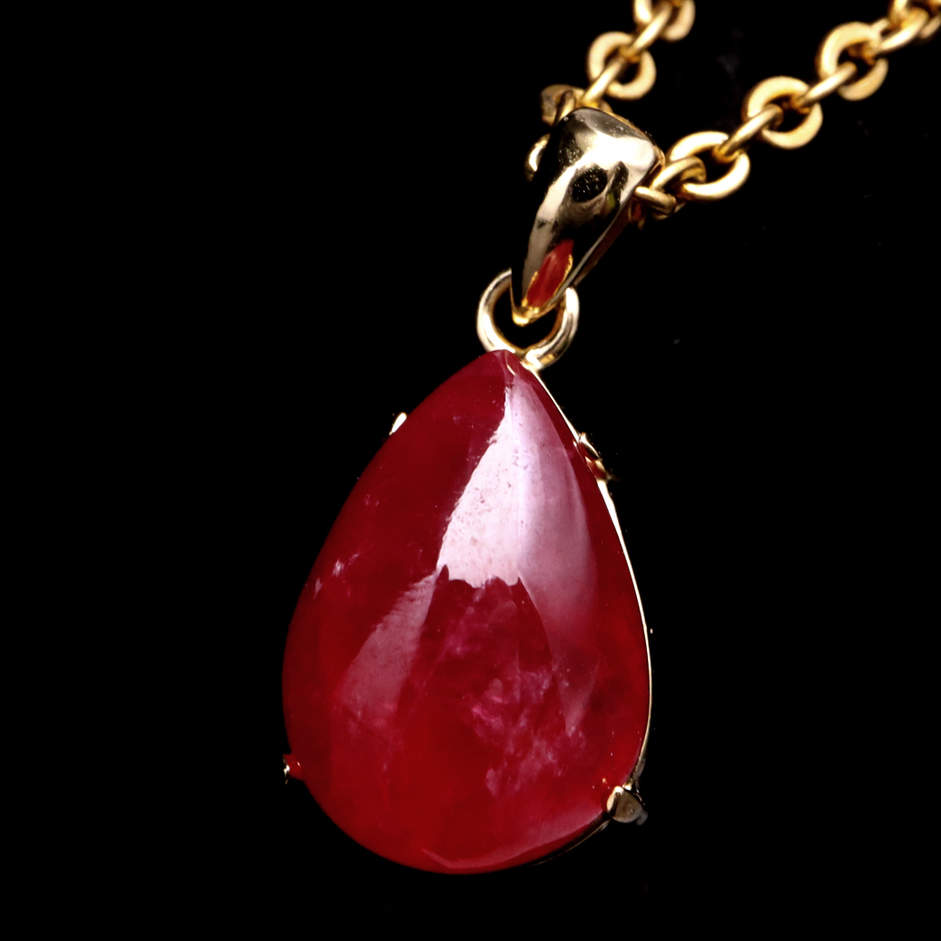 インペリアル ロードナイト ペンダント ドロップ しずく レディース ブラジル産 天然石 ネックレス 1点物