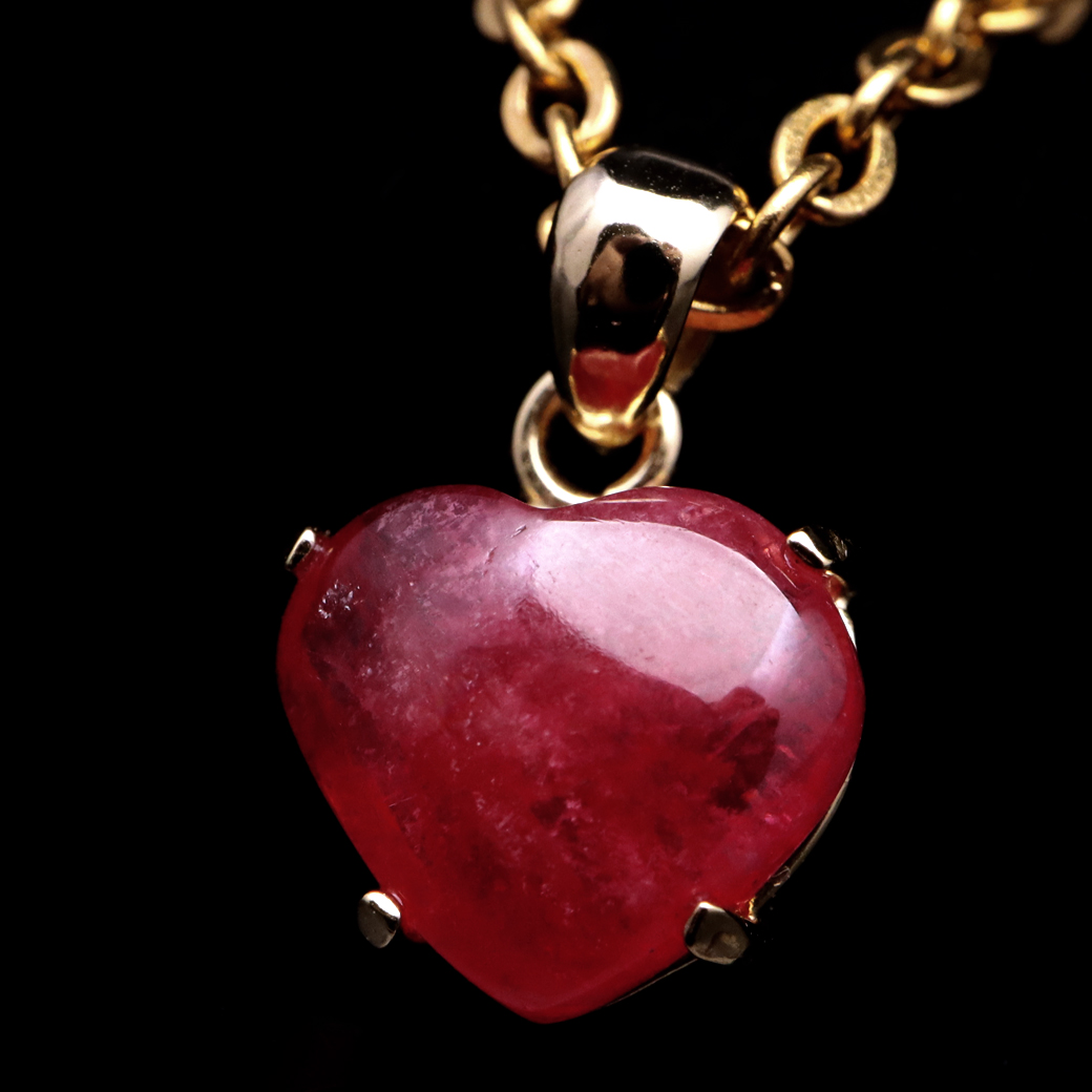 インペリアル ロードナイト ペンダント ハート型 レディース ブラジル産 天然石 ネックレス 1点物