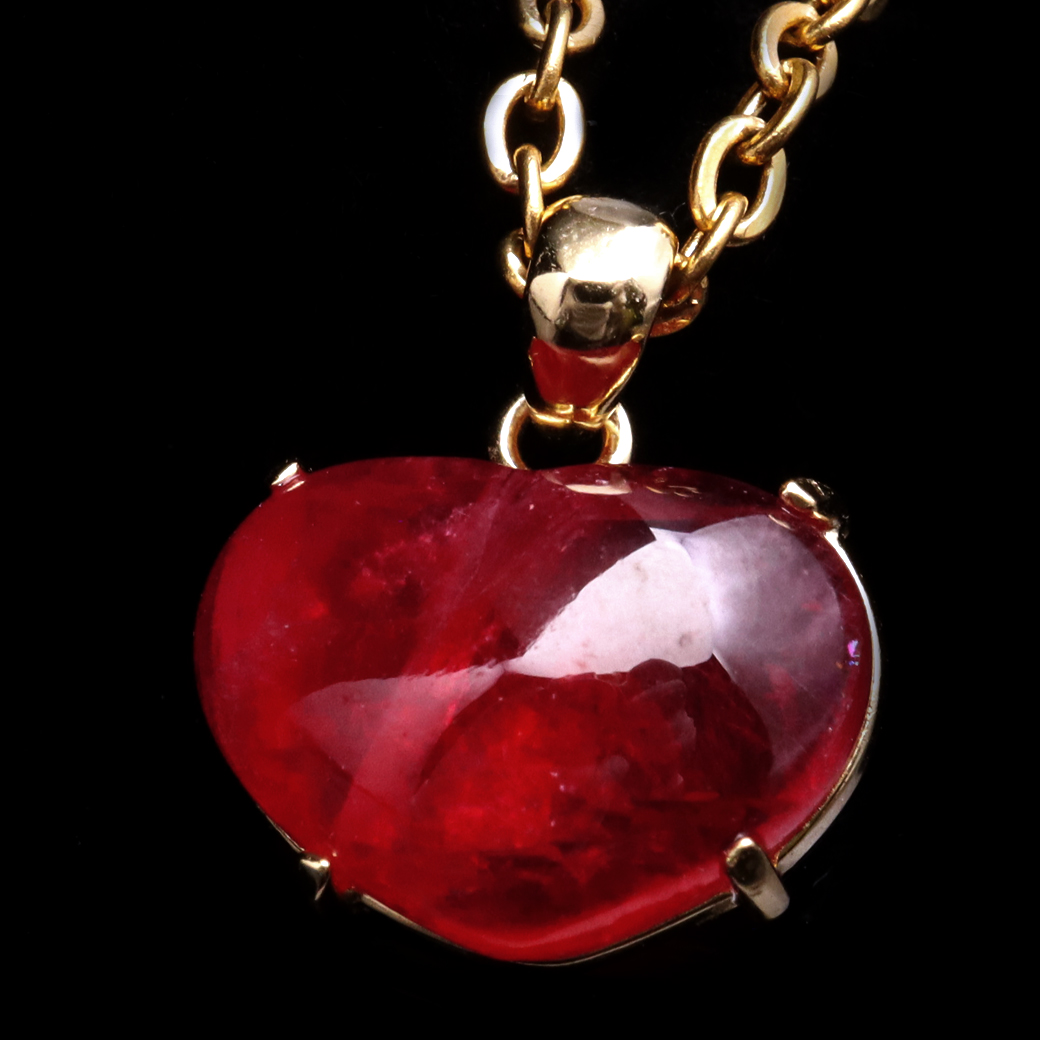インペリアル ロードナイト ペンダント ハート型 レディース ブラジル産 天然石 ネックレス 1点物