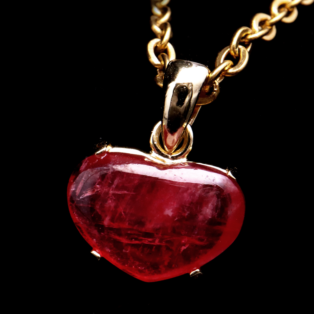 インペリアル ロードナイト ペンダント ハート型 レディース ブラジル産 天然石 ネックレス 1点物