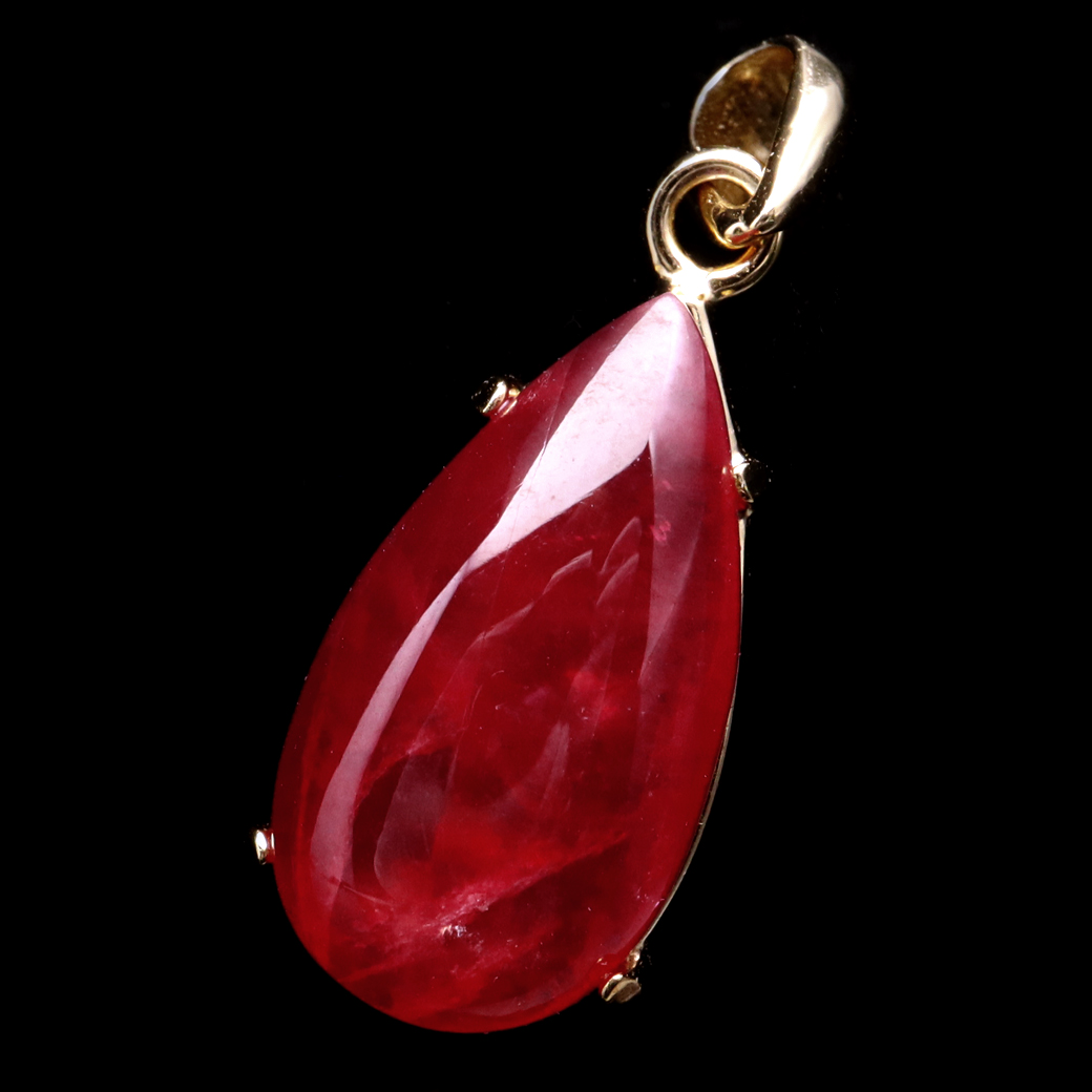 インペリアル ロードナイト ペンダント ドロップ しずく レディース ブラジル産 天然石 ネックレス 1点物