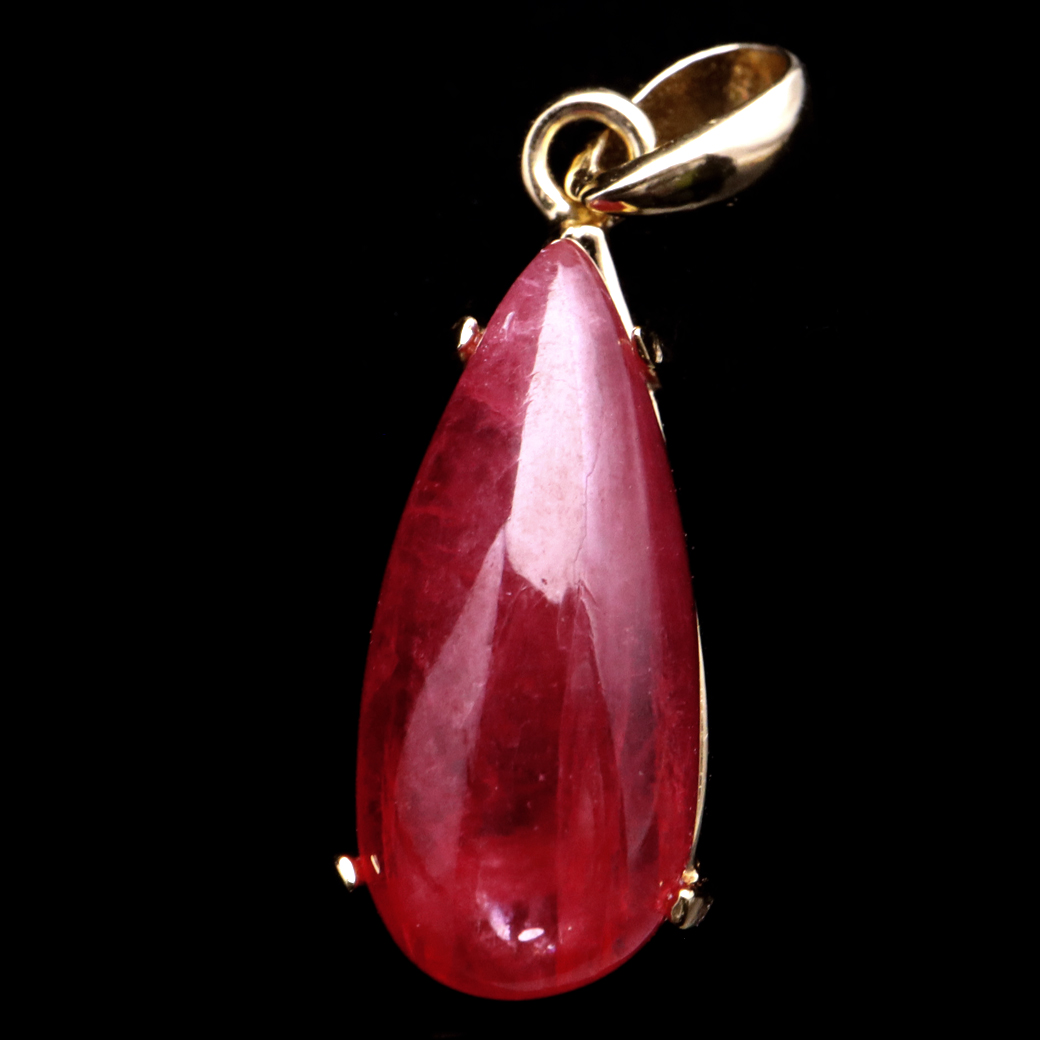 インペリアル ロードナイト ペンダント ドロップ しずく レディース ブラジル産 天然石 ネックレス 1点物