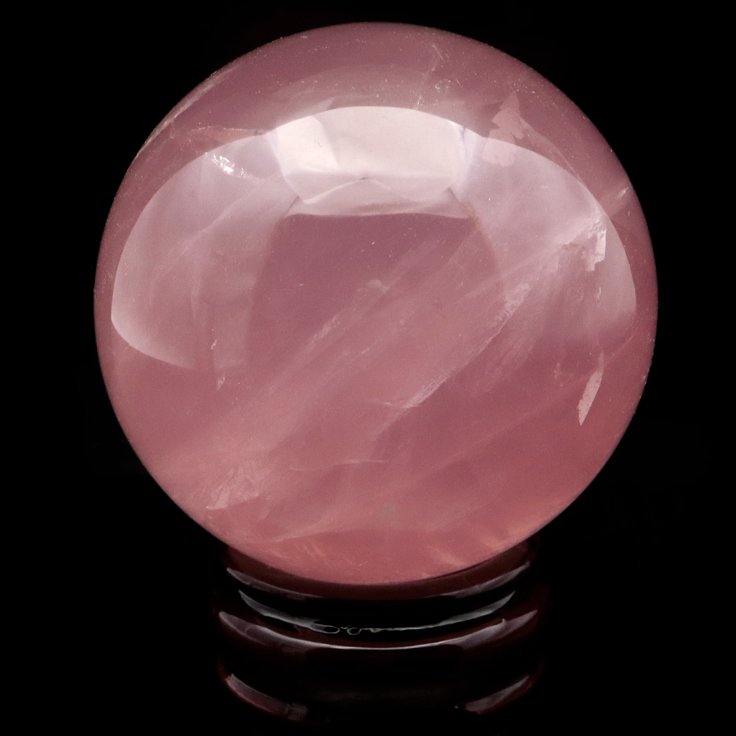 スター ローズクォーツ 丸玉 84mm AAA 台座付き マダガスカル産 天然石 1点物 スフィア 紅水晶 パワーストーン
