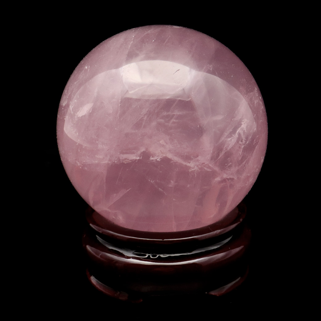 スター ローズクォーツ 丸玉 61mm AAA 台座付き マダガスカル産 天然石 1点物 スフィア 紅水晶 パワーストーン
