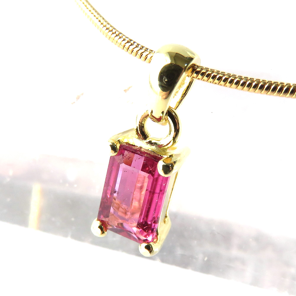 ルベライト レッドトルマリン ペンダント 宝石質 Silver925 チェーン付き