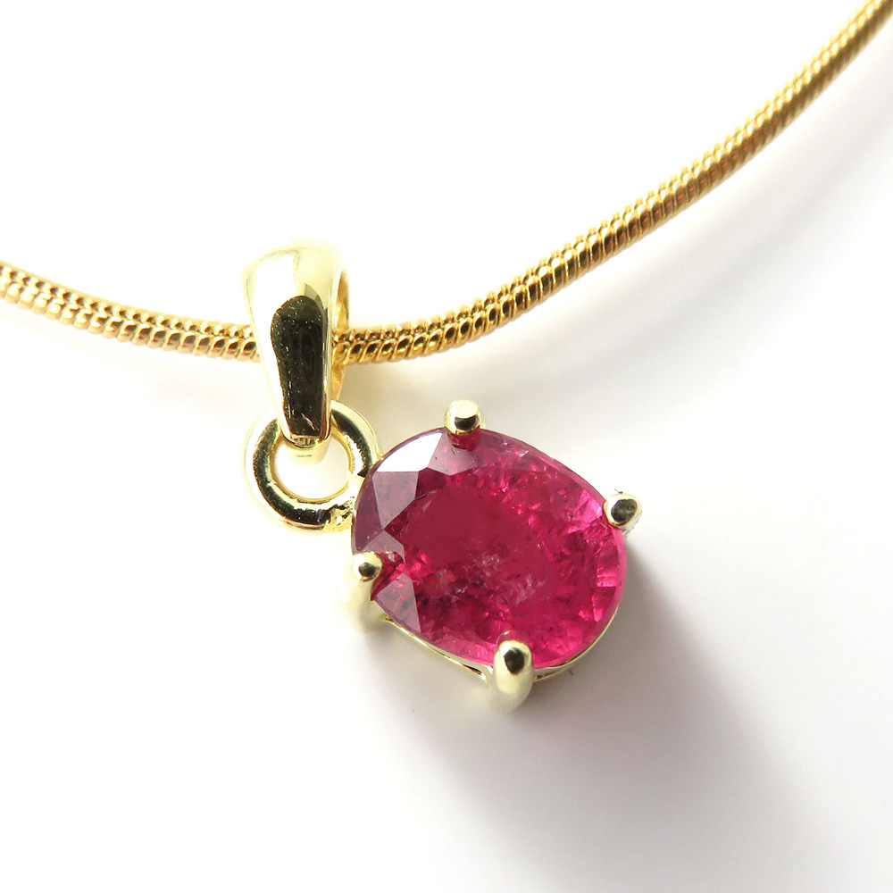 ルベライト レッドトルマリン ペンダント 宝石質 Silver925 チェーン付き
