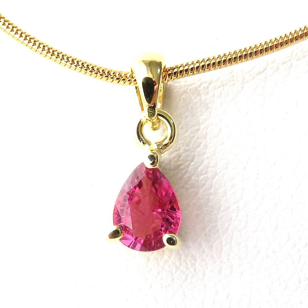 ルベライト レッドトルマリン ペンダント 宝石質 Silver925 チェーン付き