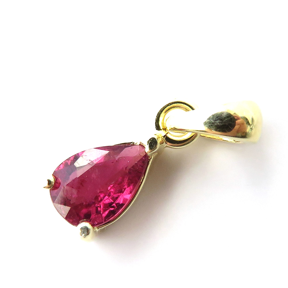 ルベライト レッドトルマリン ペンダント 宝石質 Silver925 チェーン付き