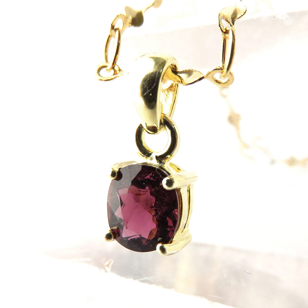 ルベライト レッドトルマリン ペンダント 宝石質 Silver925 チェーン付き