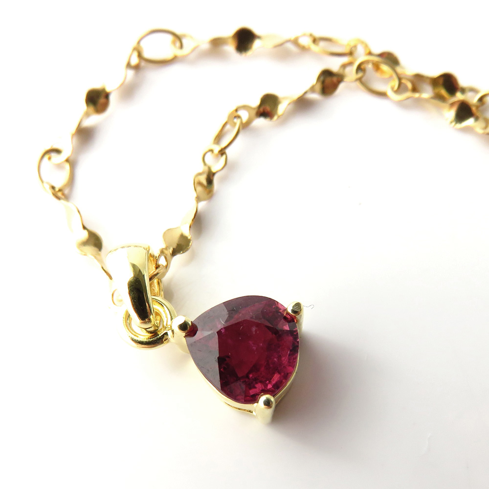 ルベライト レッドトルマリン ペンダント 宝石質 Silver925 チェーン付き