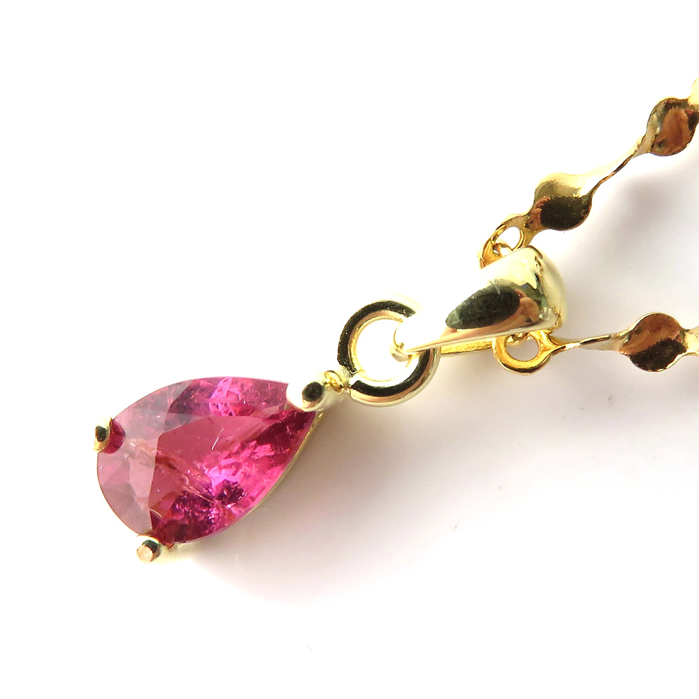 ルベライト レッドトルマリン ペンダント 宝石質 Silver925 チェーン付き