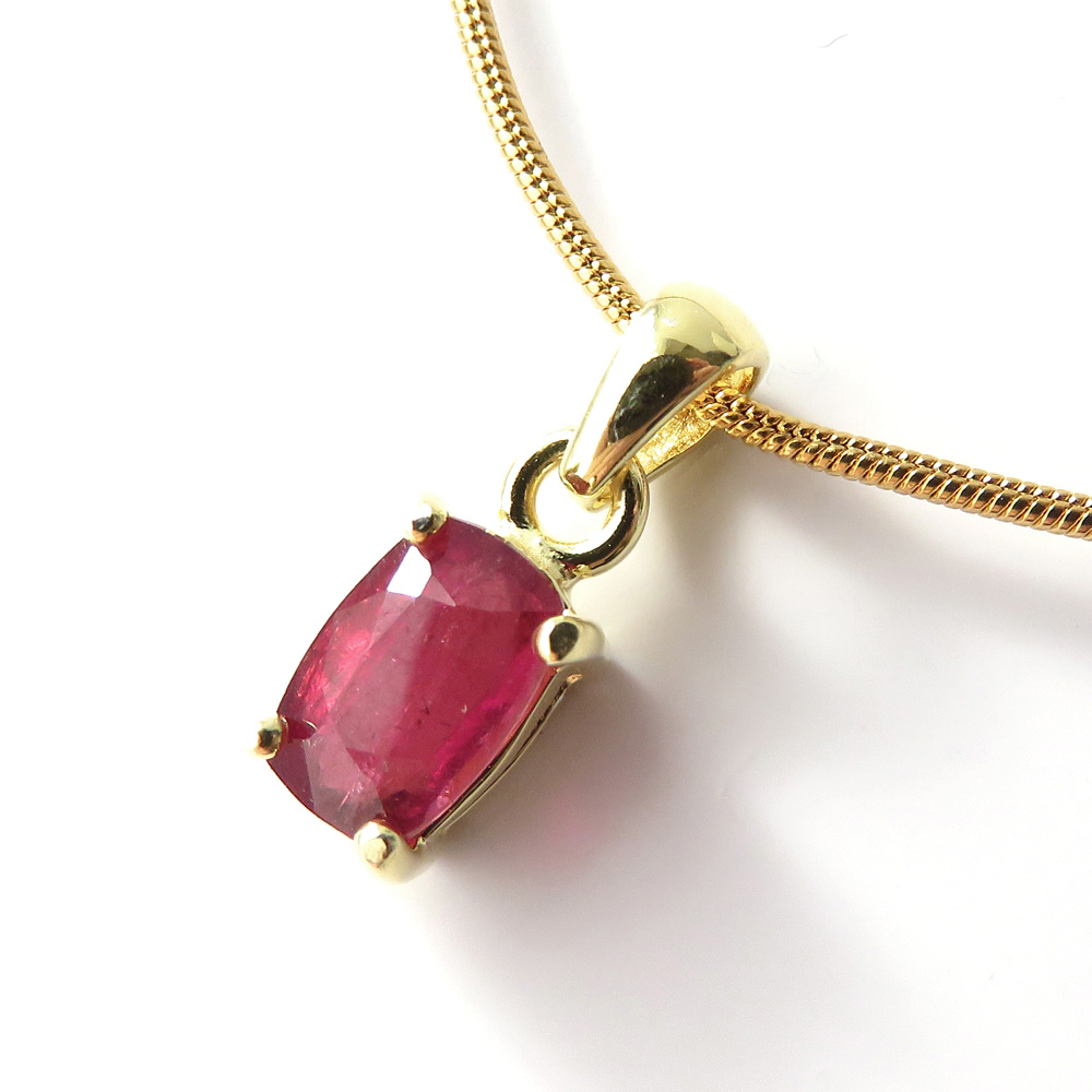 ルベライト レッドトルマリン ペンダント 宝石質 Silver925 チェーン付き