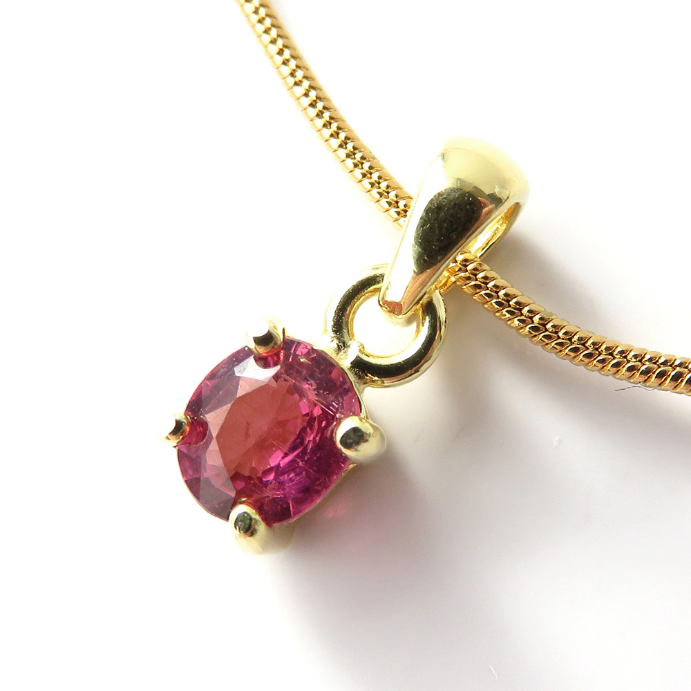 ルベライト レッドトルマリン ペンダント 宝石質 Silver925 チェーン付き