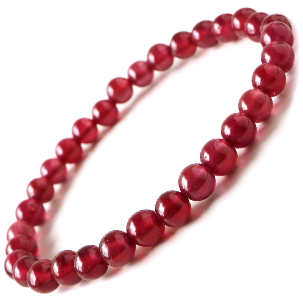 ルビー ブレスレット 6mm AAA 天然石 1点物 7月 誕生石 Ruby 宝石質