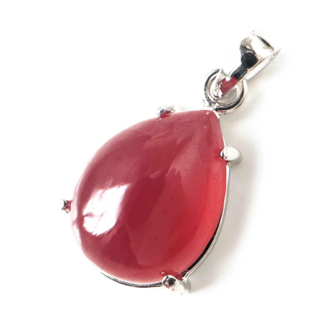 ルビー ペンダント 宝石質 SILVER925 しずく ドロップ ミャンマー産 天然石 1点物 Ruby 7月 誕生石