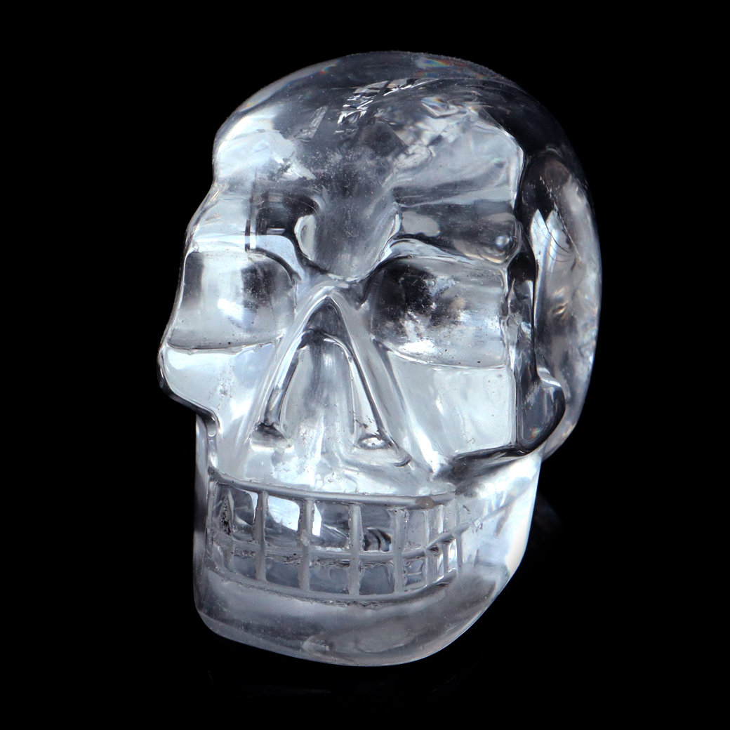 レムリアンシード 水晶 スカル 骸骨 置き物 240g 1点もの AAA+ 虹入り 置物 ヒーリング レインボー 天然石 ブラジル バイーア州産