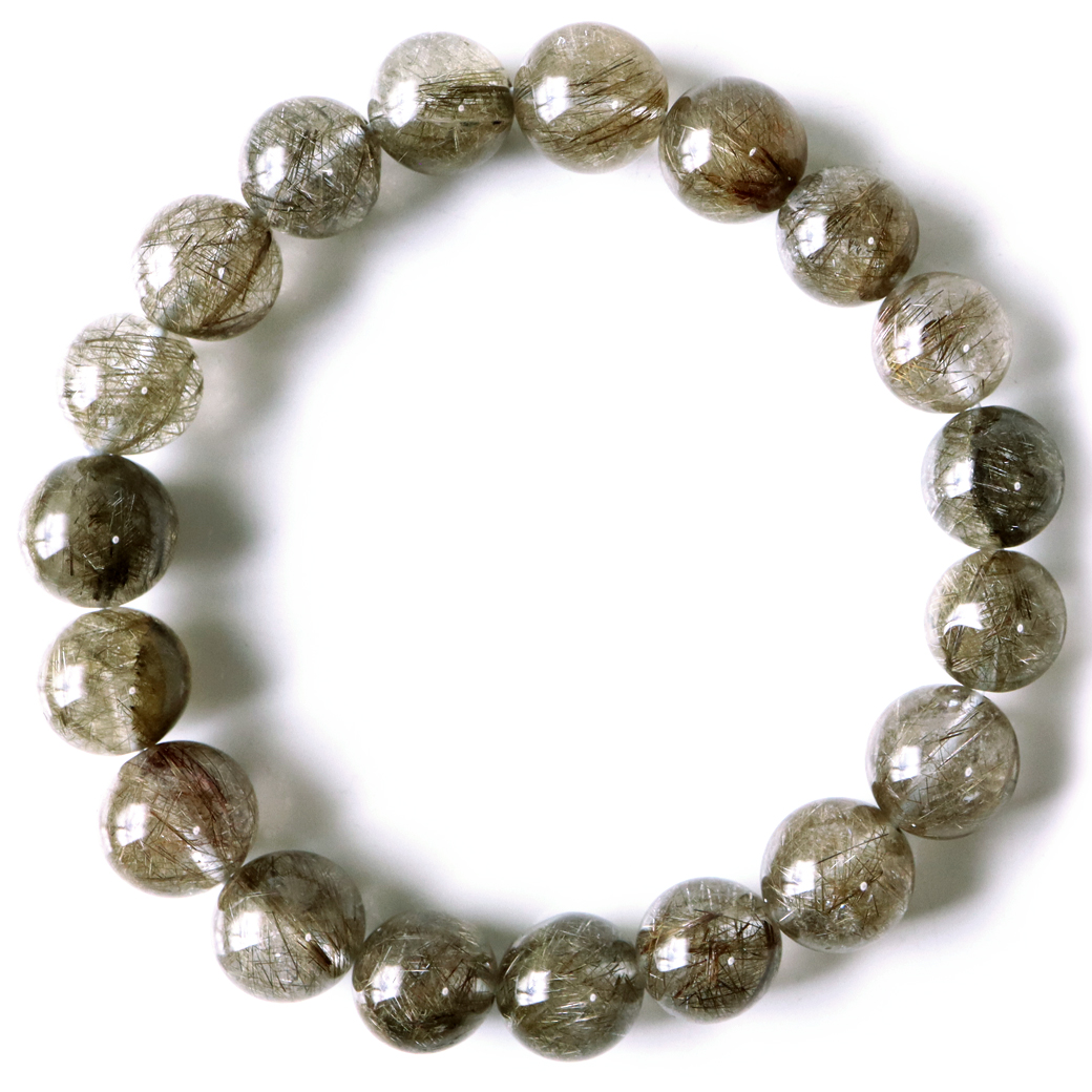 極上品質 高透明 針がびっしり密集 シルバールチルブレスレット11-12mm