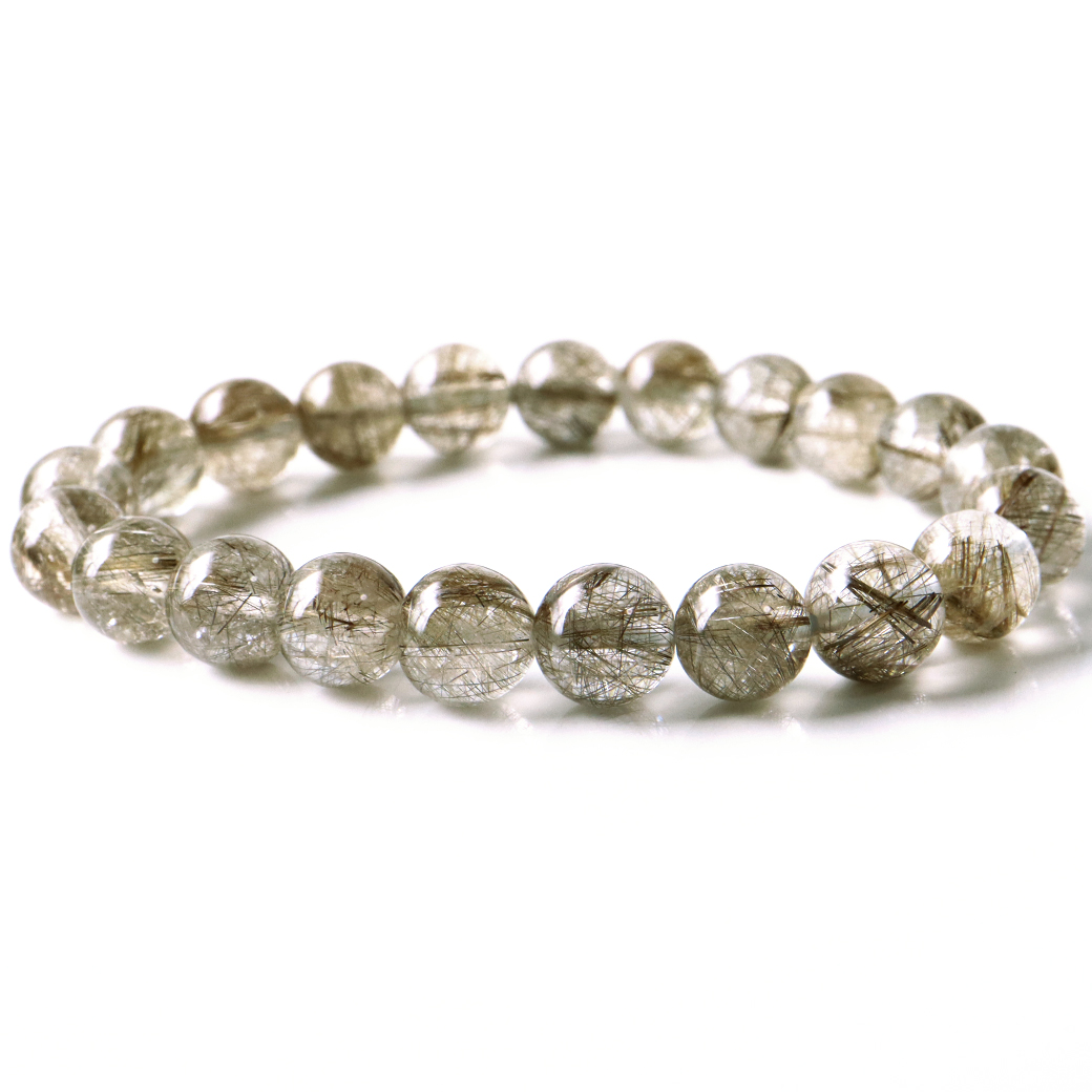 極上品質 高透明 針がびっしり密集 シルバールチルブレスレット9mm