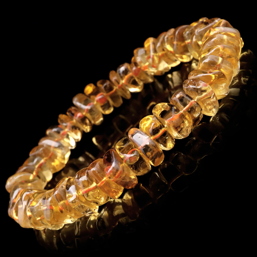 シトリン さざれ ブレスレット 黄色水晶 ブラジル産 11月 誕生石 金運 天然石  パワーストーン