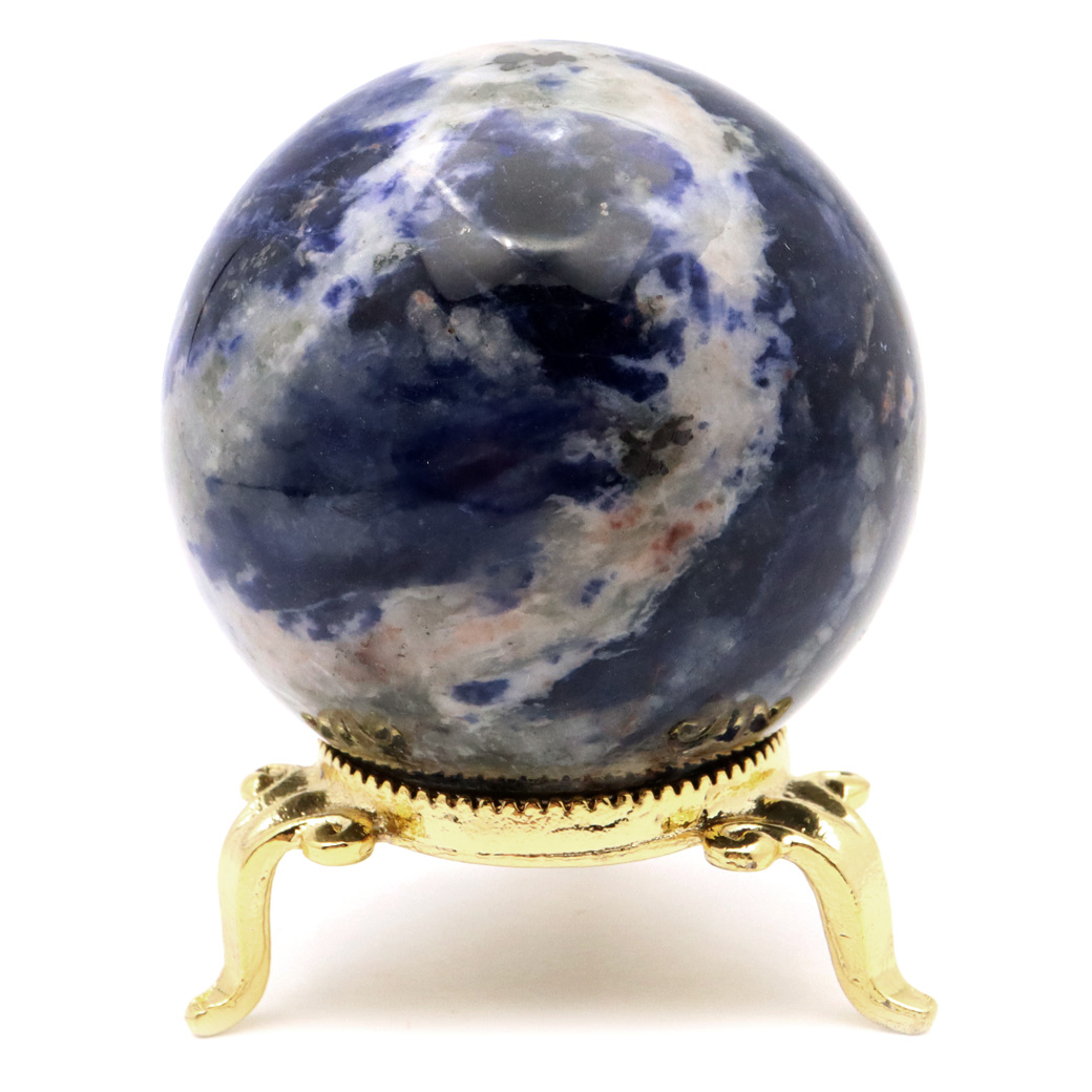 ソーダライト 丸玉 1点物 天然石 置き物 パワーストーン インペリアル級 ブラジル産 方ソーダ石