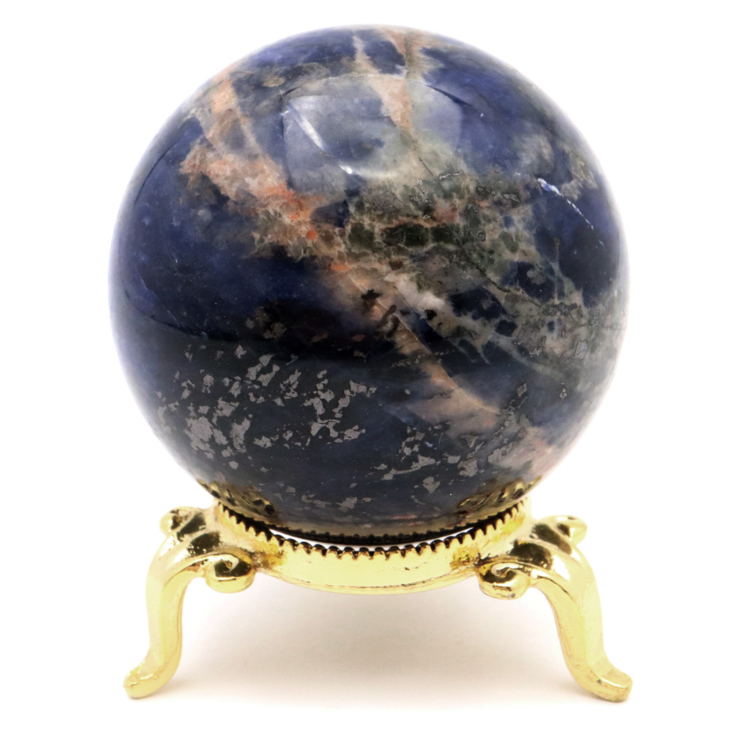 ソーダライト 丸玉 1点物 天然石 置き物 パワーストーン インペリアル級 ブラジル産 方ソーダ石