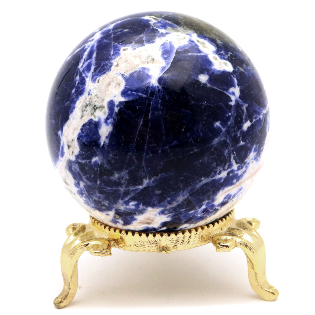 ソーダライト 丸玉 1点物 天然石 置き物 パワーストーン インペリアル級 ブラジル産 方ソーダ石