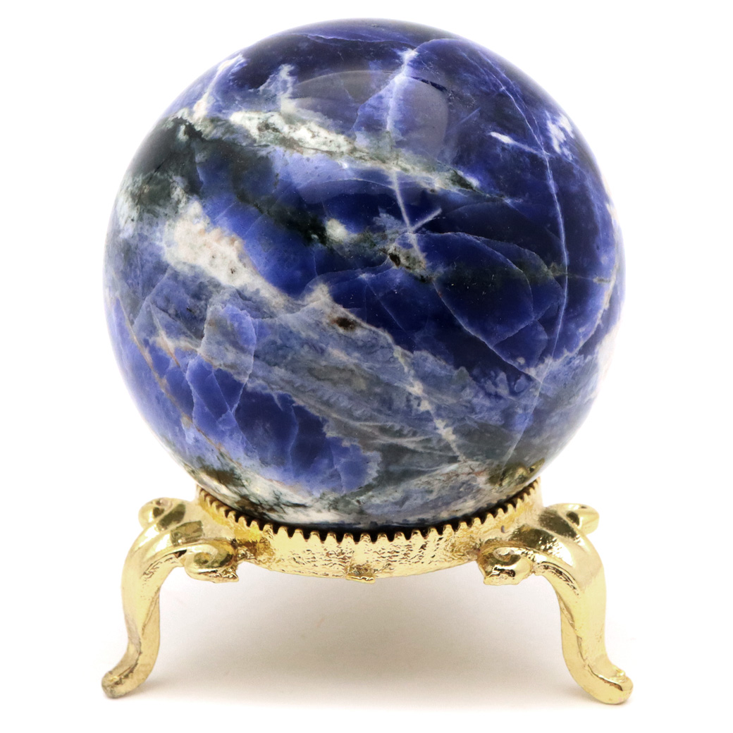 ソーダライト 丸玉 1点物 天然石 置き物 パワーストーン インペリアル級 ブラジル産 方ソーダ石