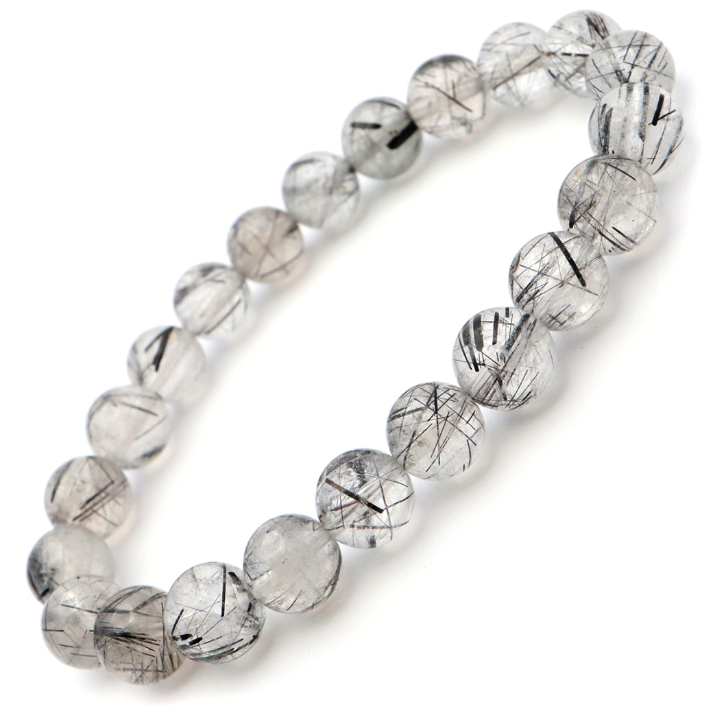 ブラック トルマリン イン クォーツ ブレスレット 8mm AA 黒針 水晶 10月 誕生石 天然石 パワーストーン 母の日 プレゼント