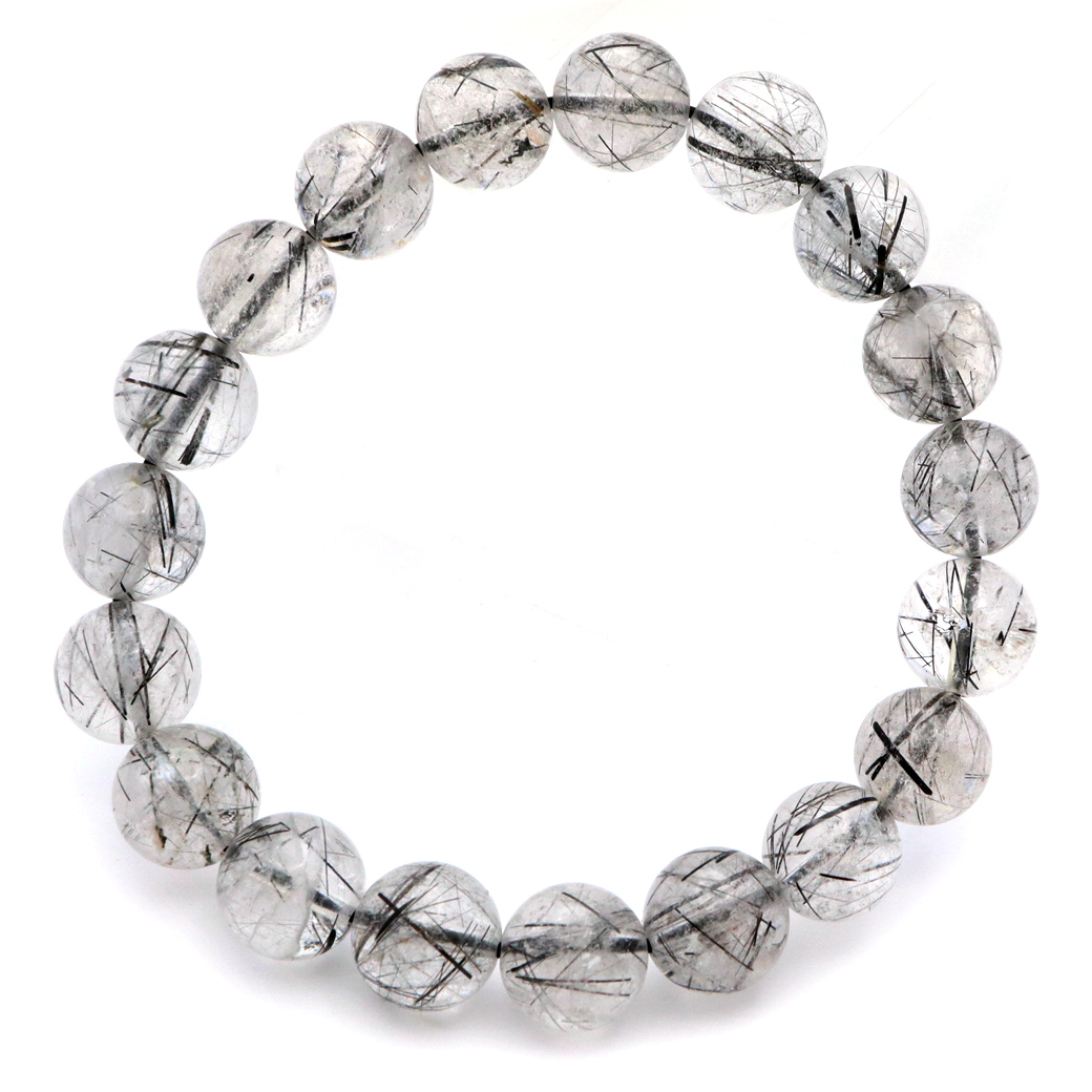 ブラック トルマリン イン クォーツ ブレスレット 10mm AA 黒針 水晶 10月 誕生石 天然石 パワーストーン 母の日 プレゼント