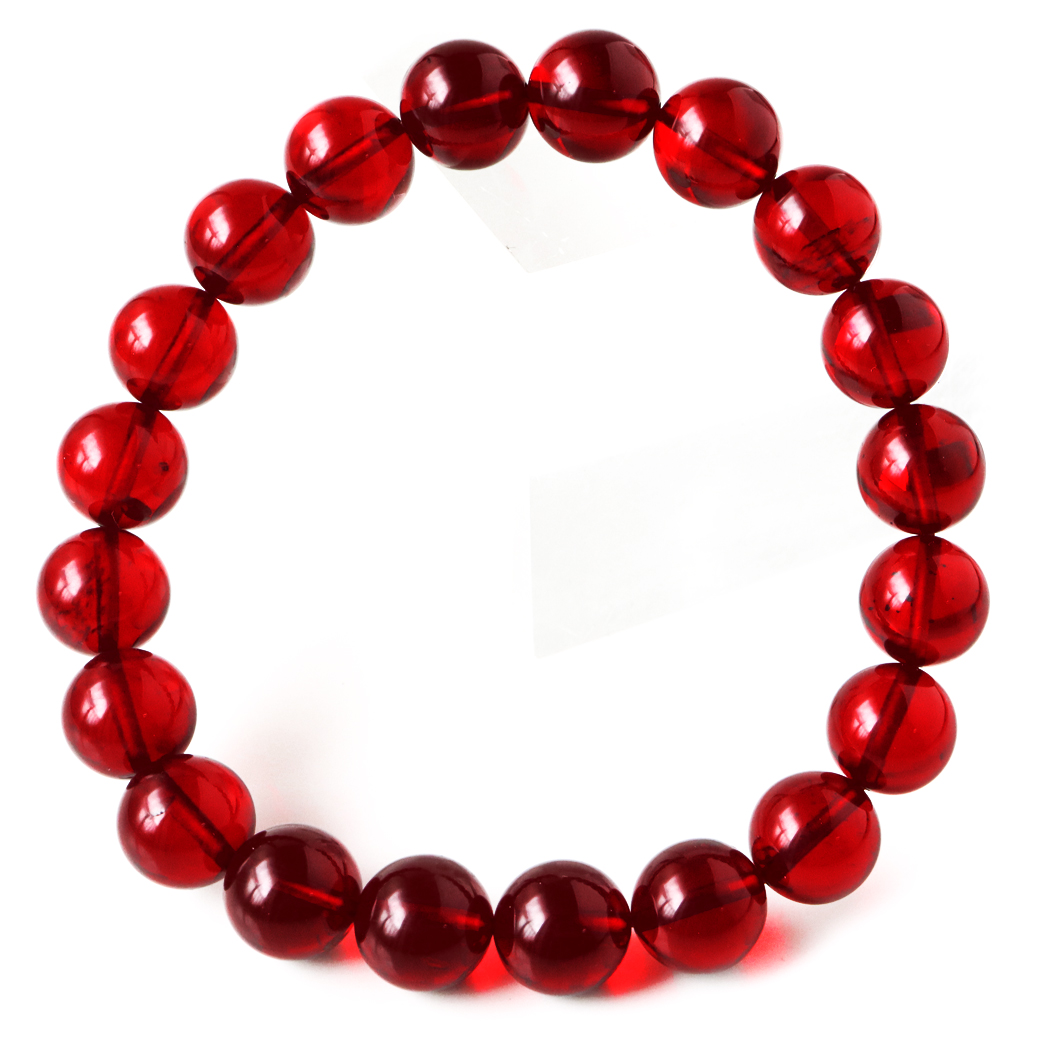 琥珀 レッド アンバー ブレスレット バルト海産 パワーストーン 10mm クリスマス プレゼント