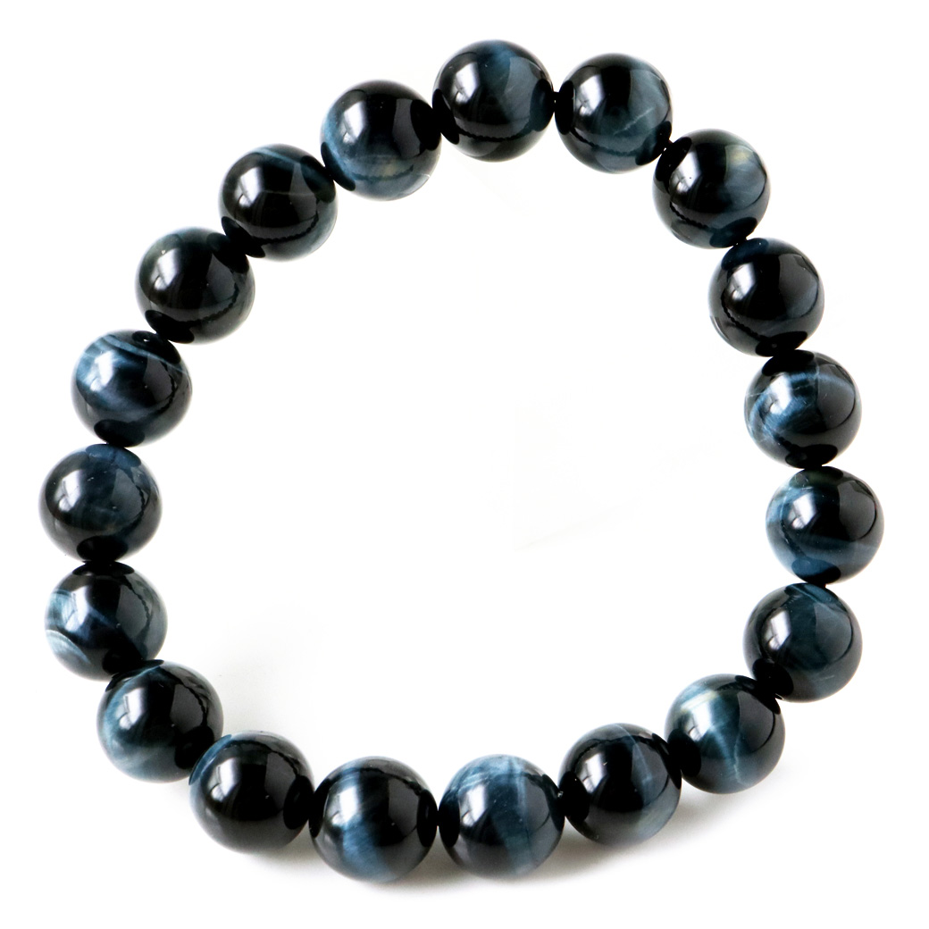 ブルー タイガーアイ ブレスレット 10mm キャッツアイ 青虎目 パワーストーン