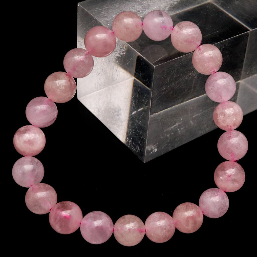 モルガナイト ブレスレット 11mm ピンク アクアマリン 3月 誕生石 天然石 1点物 パワーストーン