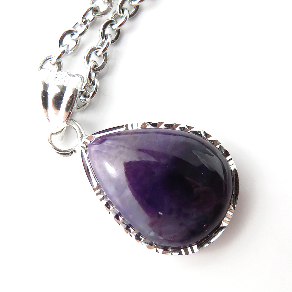 スギライト ペンダント 南アフリカ産 Silver925 ステンレスチェーン付き