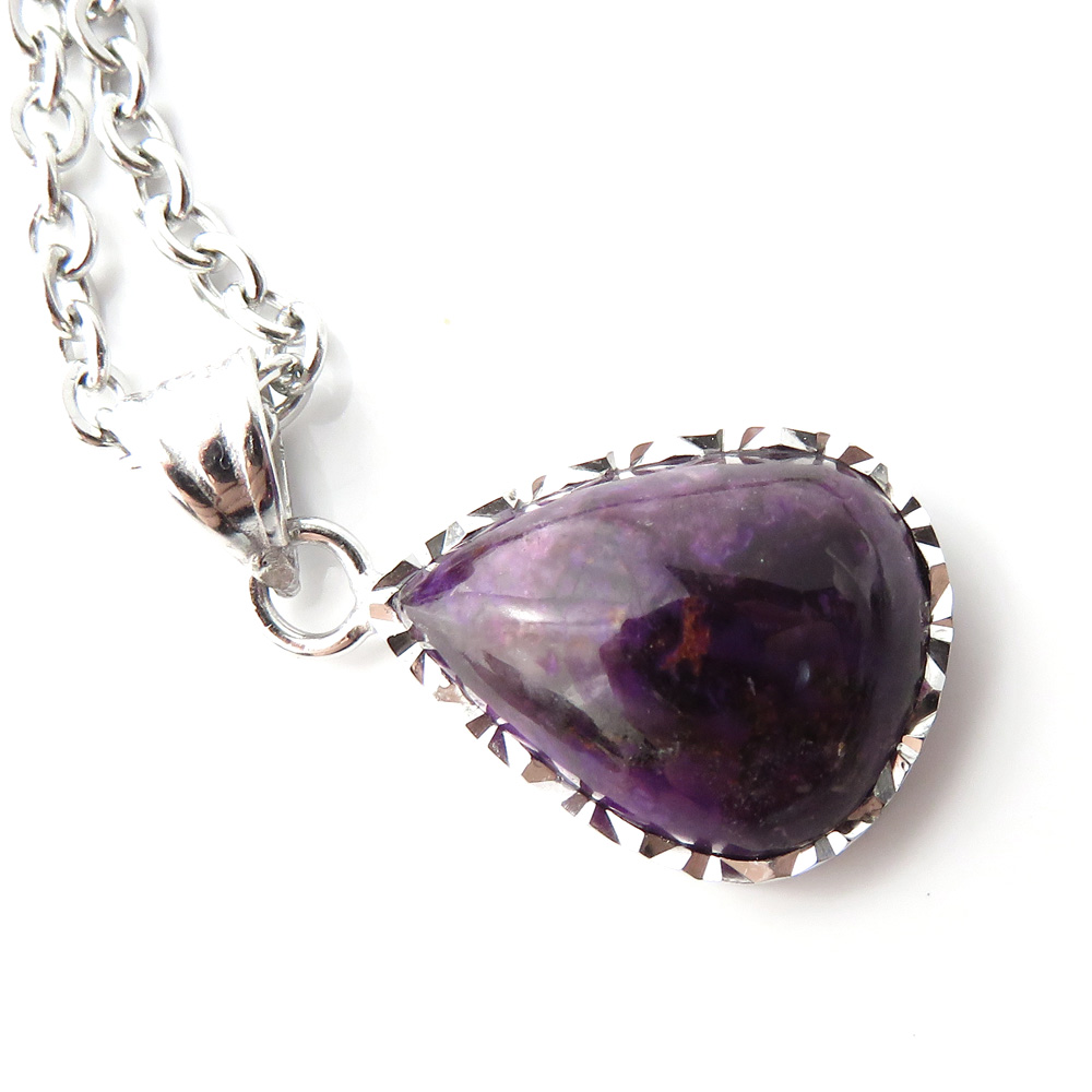 スギライト ペンダント 南アフリカ産 Silver925 ステンレスチェーン付き