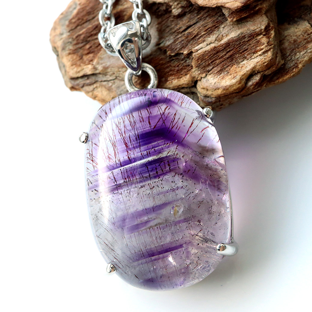 スーパーセブン ペンダント Silver925 チェーン付き 天然石 1点物