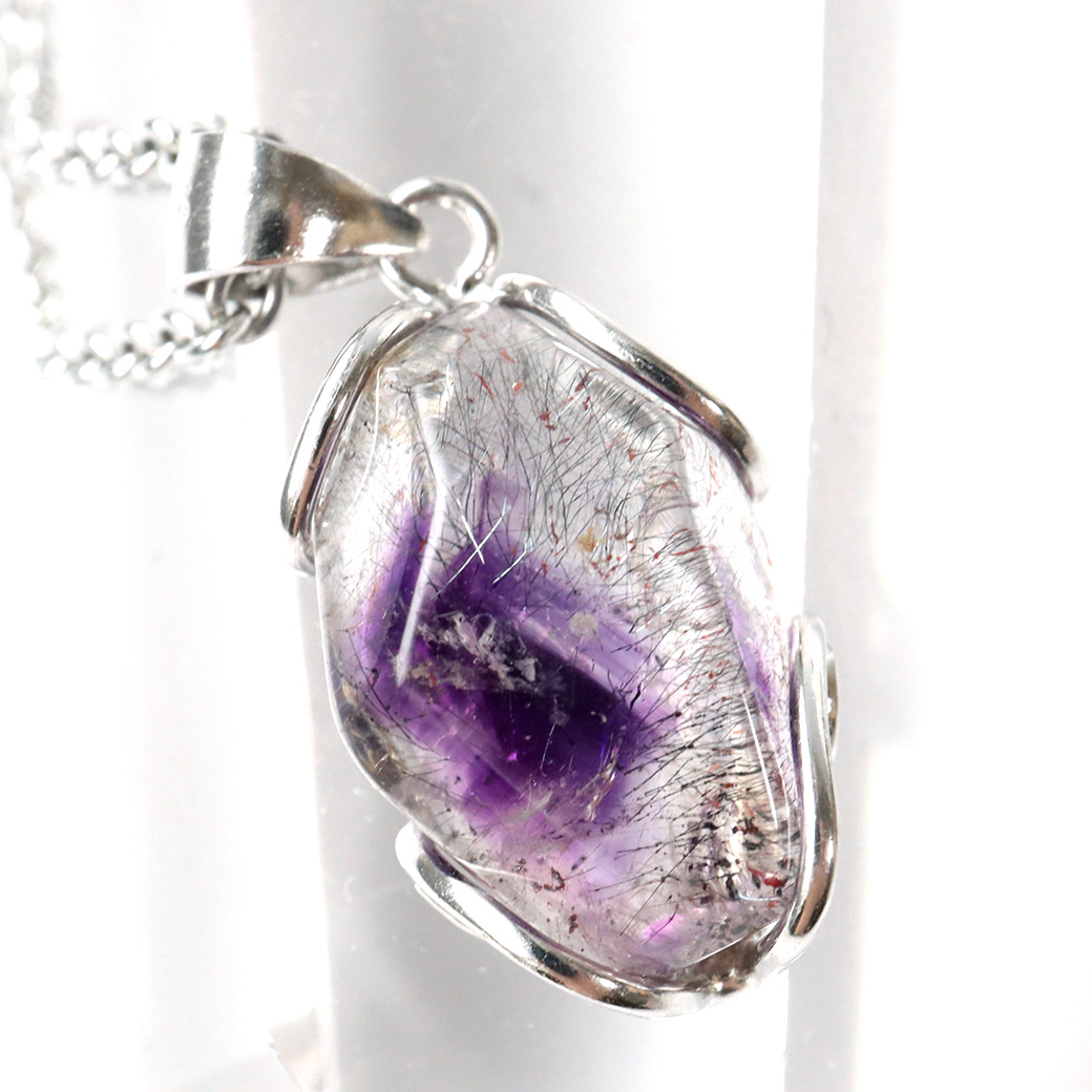 最高級 スーパーセブン ペンダント Silver925 チェーン付き 天然石 1点物