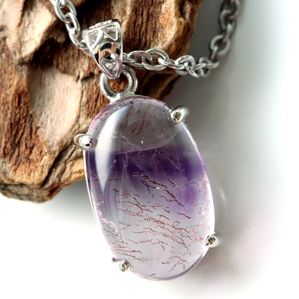 スーパーセブン ペンダント Silver925 チェーン付き 天然石 1点物