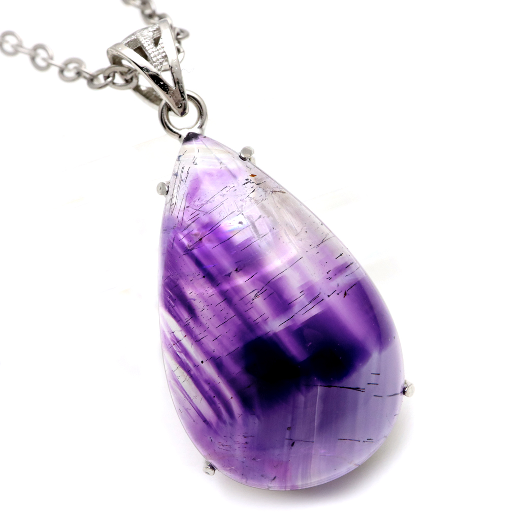 スーパーセブン ネックレス 天然石 ペンダント AAA Silver925 チェーン付き 1点物